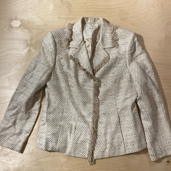 Ann May 100% Woven Silk Blazer size 10 (BT) - Picture 1 of 13